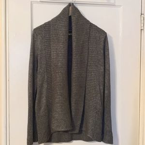 INC Ribbed Shawl Collar Open Front Cardigan